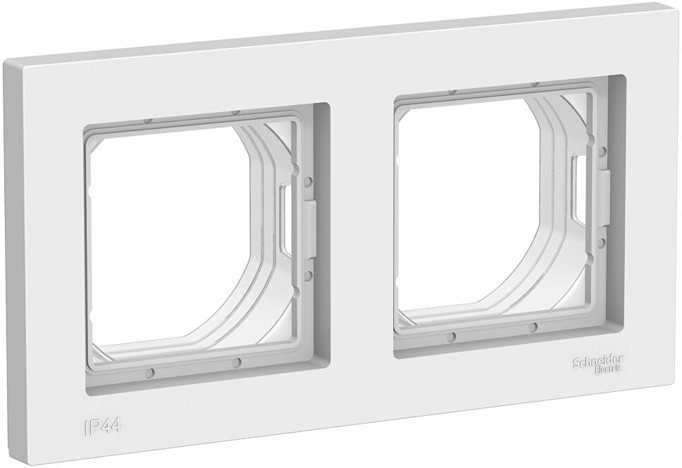 2-местная рамка Schneider Electric AtlasDesign Aqua IP44 белый SchE ATN440102 - фотография № 1