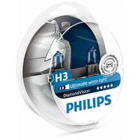 PHILIPS Лампа головного света (DiamondVision) H3 12V 55W 5000K Блистер 2 шт. 12336DVS2