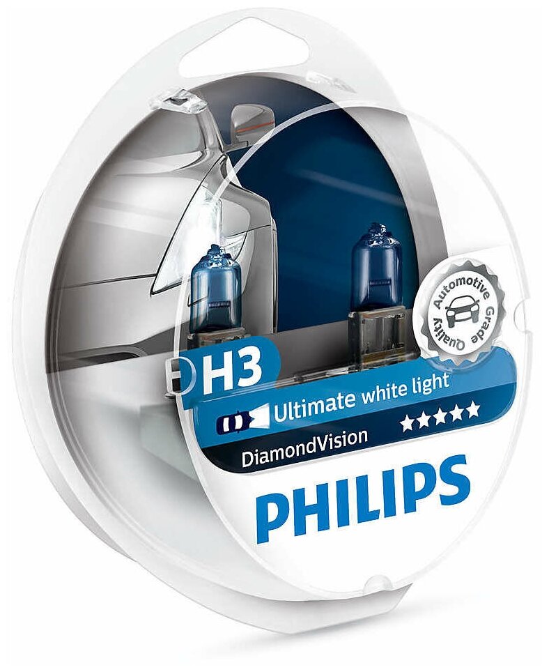 Лампа автомобильная галогенная Philips DiamondVision 12336DVS2 H3 12V 55W PK22s