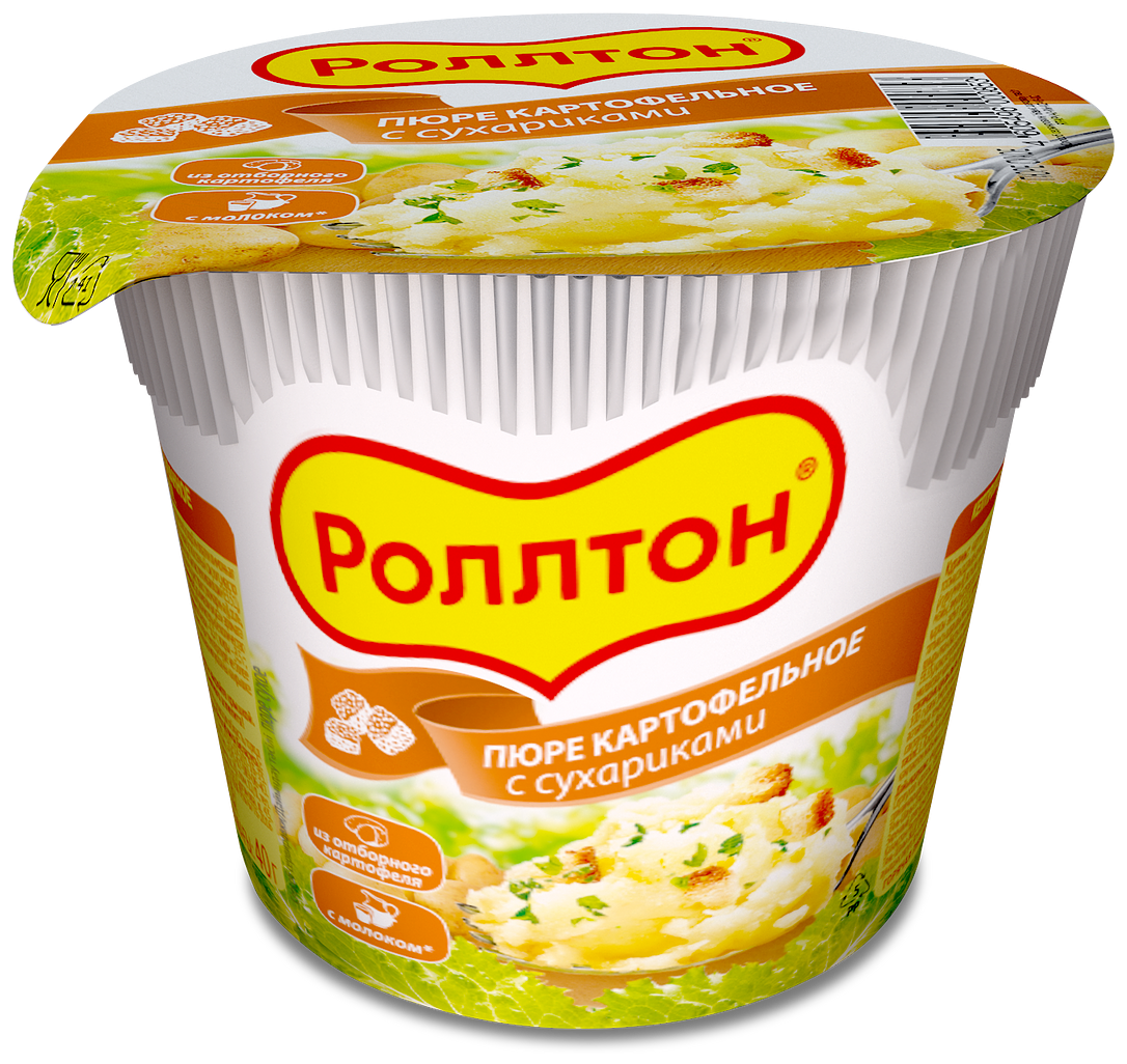 Пюре картофельное Роллтон с сухариками стак 40г