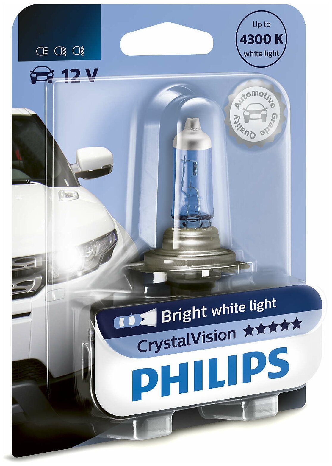 Лампа h4 12342 crystal vision 12v 60/55w (блистер 1 шт.) Philips 12342CVB1