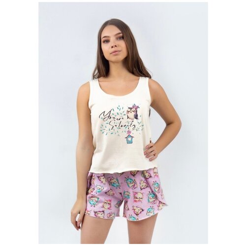 фото Пижама женская 46 р шорты майка 100% хлопок ооо "адина текс"