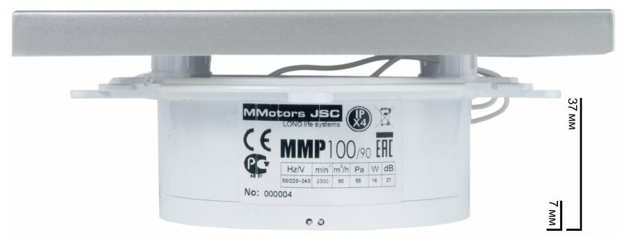 Вентилятор накладной MMotors JSC MMP-08 100 UE 5.5Вт Под плитку - фотография № 4