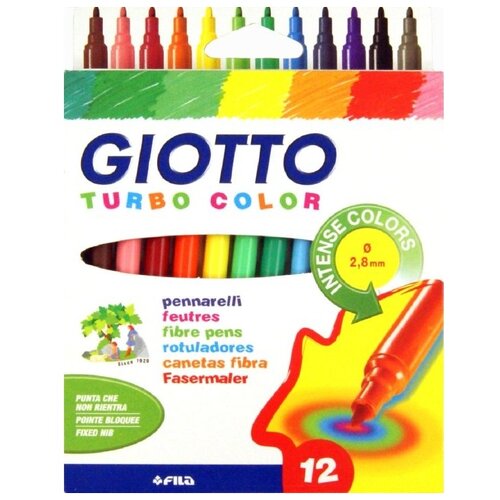 GIOTTO Набор фломастеров Turbo Color, (71400), разноцветный, 12 шт.