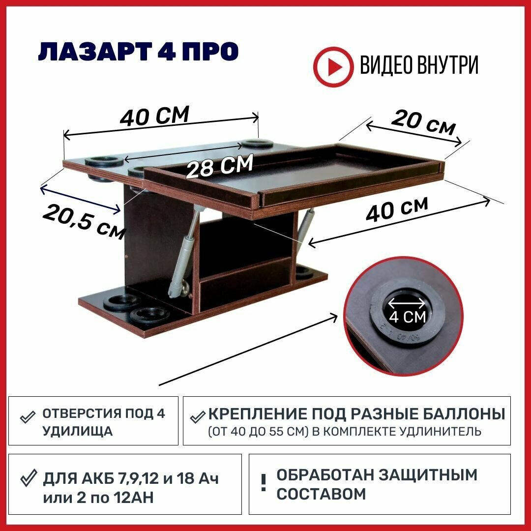 Столик для эхолота с бортиком. Стол трансформер. Полка на ликтрос. ПВХ Лазарт 4 про