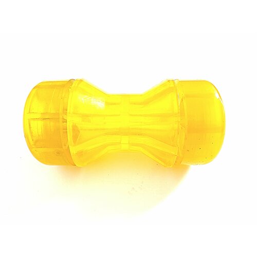 Ролик носовой для лодочного прицепа KNOTT L=74 мм, D=73/50/14,5 мм PVC жёлтый + 2 пробки L=30, D=73/14,5 мм жёлтые
