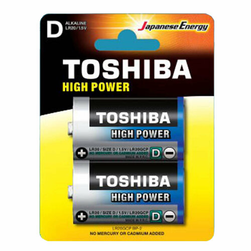 Батарейка Lr20 Щелочная (Alkaline) High Power D 1.5V 2 Шт. Блистер TOSHIBA арт. LR20GCPBP2