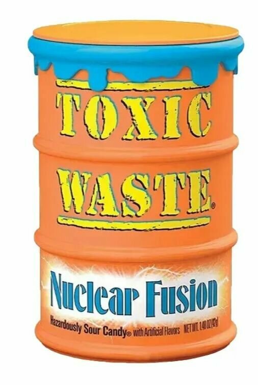 Супер кислые леденцы Toxic Weste Nuclear Fusion Оранжевая бочка 42 гр.