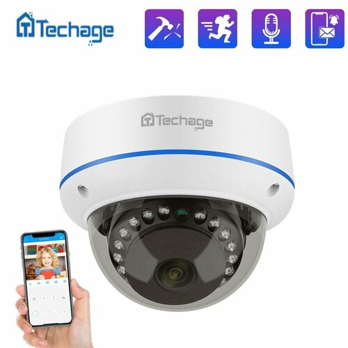 Ip камера видеонаблюдения 5 МП POE xmeye Купольная камера Тechage 4456₽