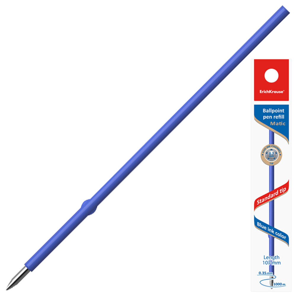 Стержень шариковый ERICH KRAUSE "XR-30", 107 мм, с ушками, синий, узел 0,7 мм, линия письма 0,35 мм, 17908, 46966 упаковка 100 шт.