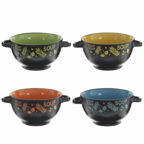 Бульонница, 650 мл, Д18,5 Ш14 В8 см, 1 шт дизайн микс