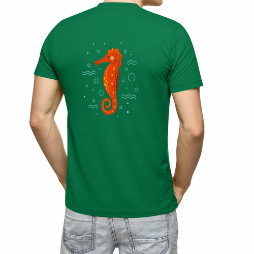 Футболка Us Basic, размер 2XL, зеленый мужская футболка морской конек s желтый