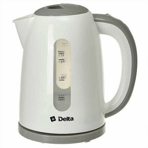 Чайник электрический Delta DL-1106 белый/серый чайник электрический delta dl 1106 white mint