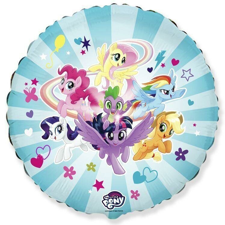 Шар (18'/46 см) Круг, My Little Pony, Дружные Лошадки, Голубой, 1 шт.