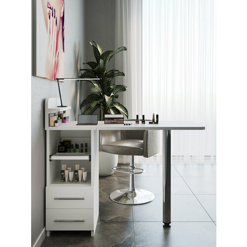 Стол маникюрный складной с ящиками и полкой, письменный, школьный, кухонный, универсальный Kvadro Mebel