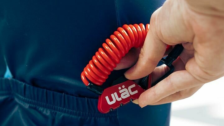 Велосипедный замок Ulac Piccadilly Carabiner Cable Combo Lock Red — фото 1