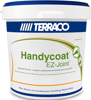 Шпатлевка Полимерная Terraco Handycoat Ez-Joint 25кг для Заделки Швов Между Листами Гипсокартона Заполнения Трещин в Штукатурке для Внутренних Работ.