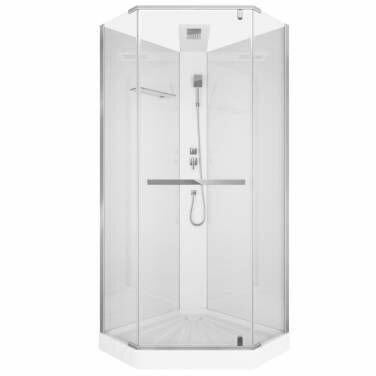 Душевая кабина Ceruttispa CHIKA901T (90x90x215-225) стекло прозрачное профиль серебристый без крыши универсальная