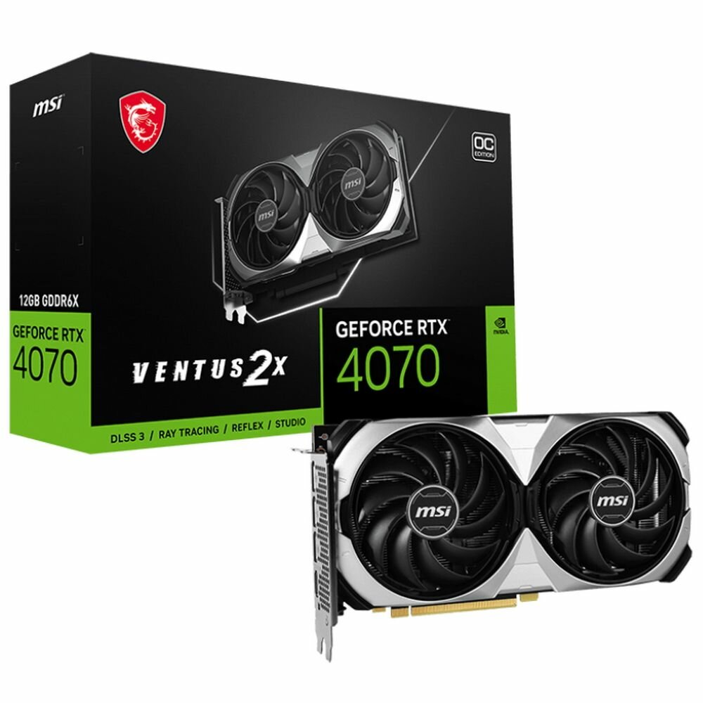 MSI RTX4070 VENTUS 2X 12GB OC GDDR6X 192-bit DPx3 HDMI GeForce RTX 4070 VENTUS 2X 12G OC