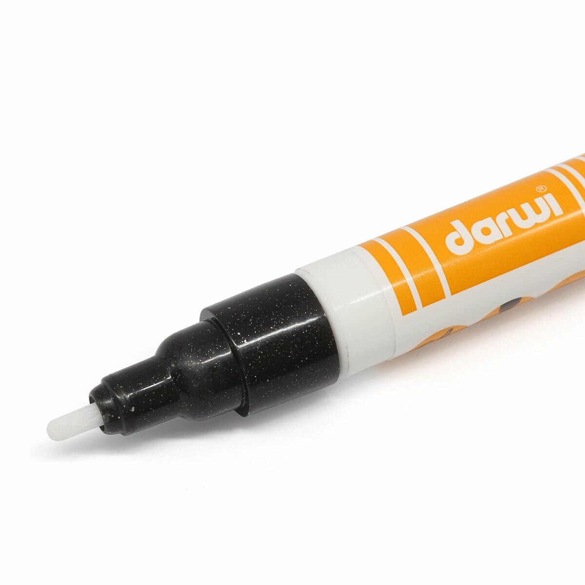 Маркер для ткани Darwi TEX Glitter, 2 мм, DA0140013 (с блестками) (100 черный) — фото 1