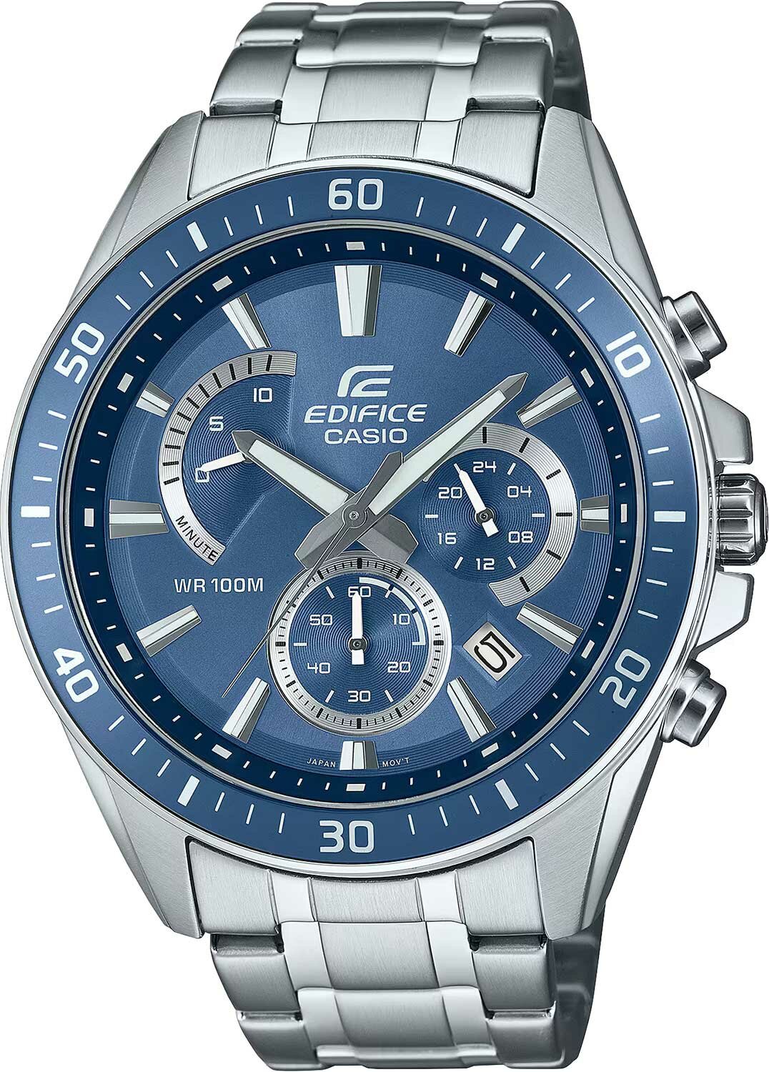 Наручные часы CASIO Edifice, серебристый/синий