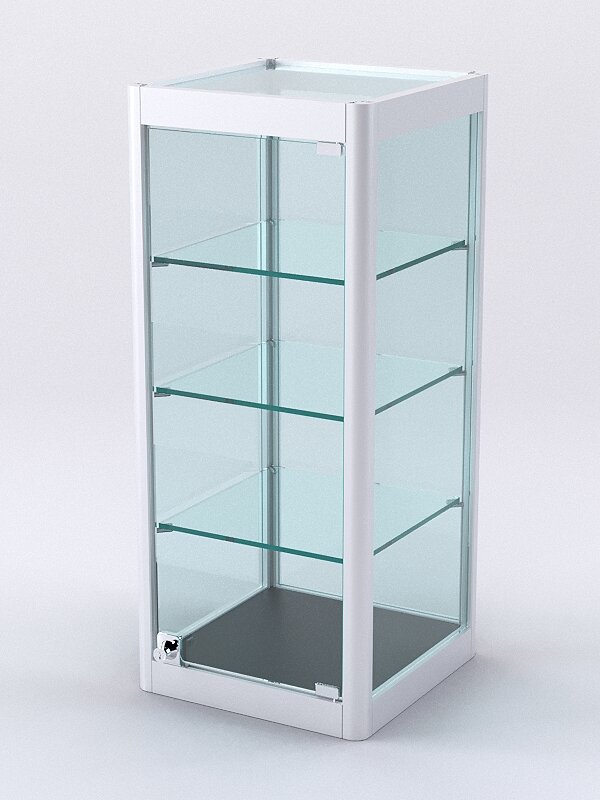 Витрина из профиля настольная "вайб" №5-3П-С-300 (задняя стенка Cтекло), Черный