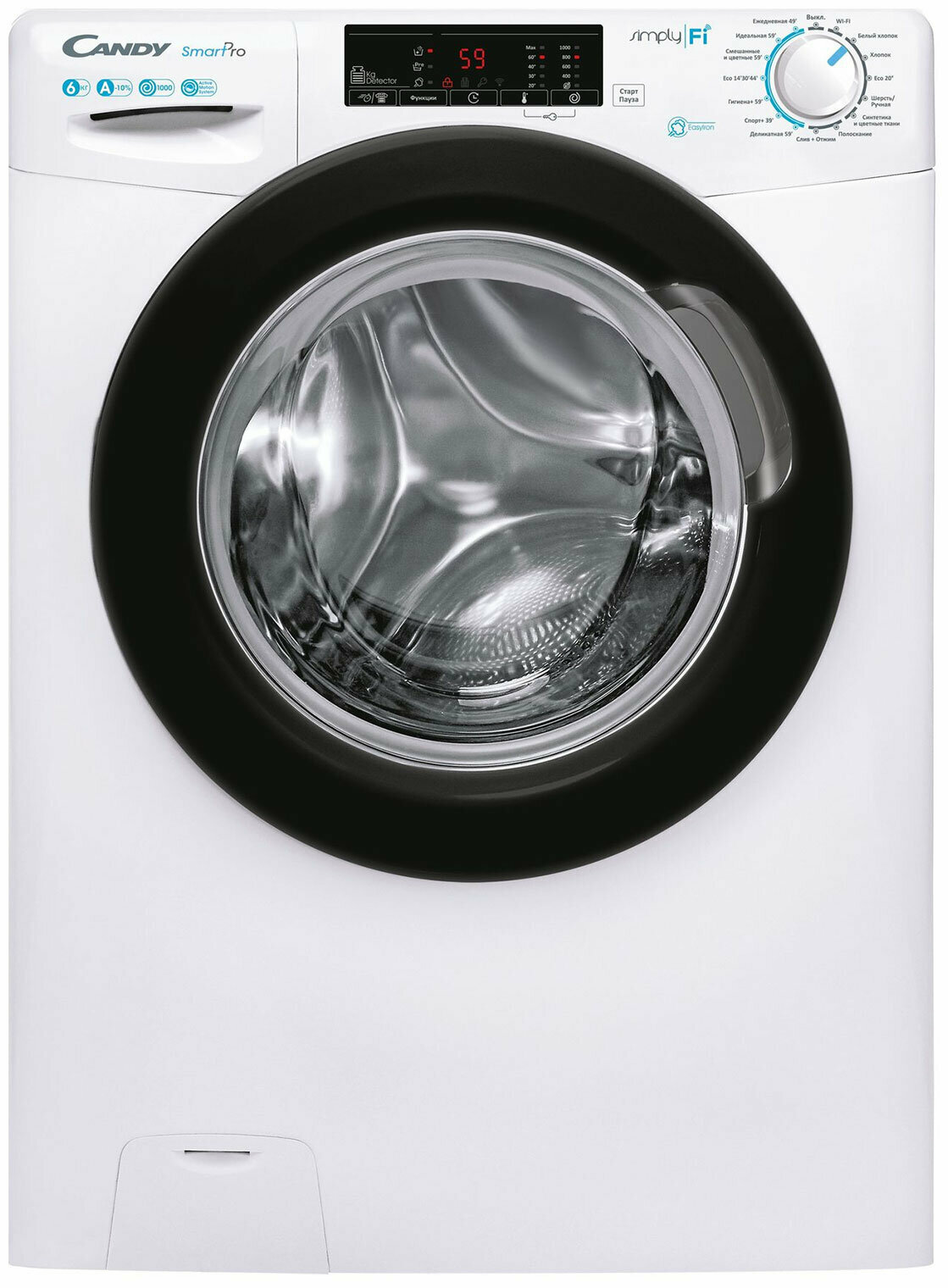 Стиральная машина Candy Smart Pro CSO34106TB1/2, 17 программ стирки, загрузка 6 кг