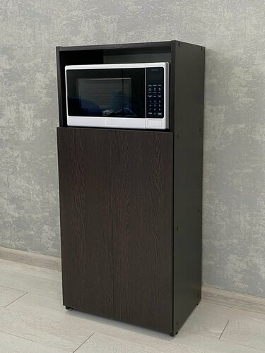 Изображение товара Стеллаж СТ-12, ЛДСП, узкий, для кухни, универсальный, цвет Венге, 3 полки, доводчики дверей, 50 x 112 x 34 см