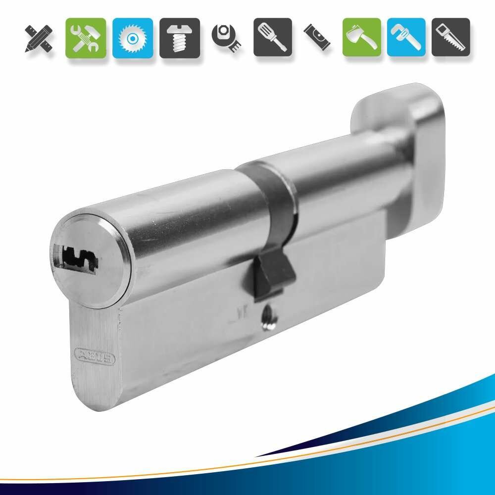 Цилиндр Abus KD6N Z45/K45 45x45 мм ключ/вертушка цвет никель