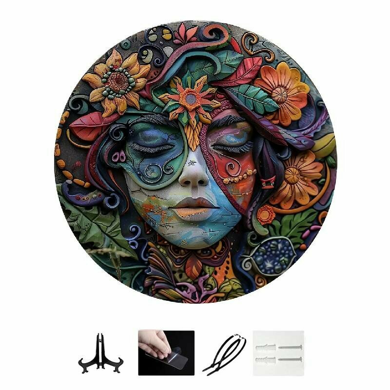 Art-панель современная круглые алюминиевые 20х20см для стильной гостиной и сада стиль i-20*20см