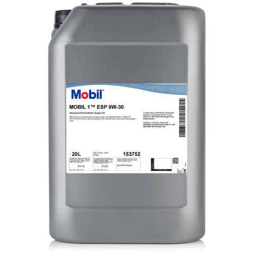 Синтетическое моторное масло MOBIL 1 ESP 0W-30, 1 л пр-во Франции