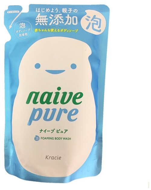 Пенка для душа Kracie Naive Pure, сменный блок, 450 мл