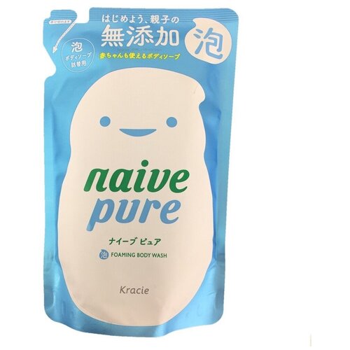 Пенка для душа Kracie Naive Pure, сменный блок, 450 мл