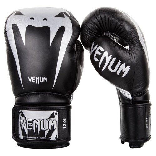 фото Перчатки боксерские venum giant 3.0 black/silver nappa leather 10 унций