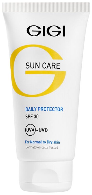 GIGI Sun Care Daily SPF30 DNA Protector For Dry Skin Крем солнцезащитный с защитой ДНК SPF30 для нормальной/сухой кожи 75 мл.