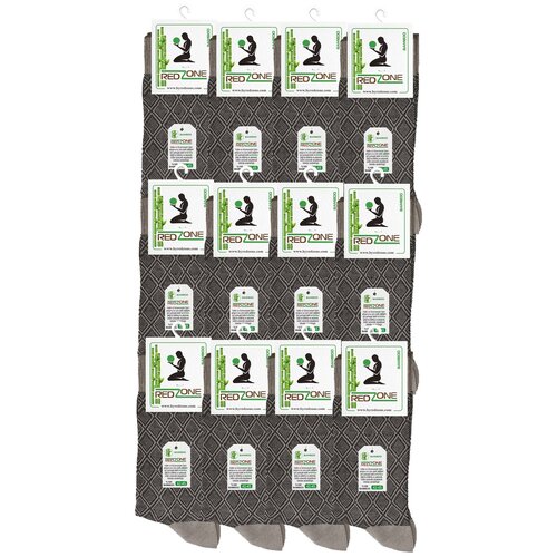 фото Носки redzone мужские, комплект носков - 12 пар, темно-бежевые, рисунок - "крупный ромб", р. 42-45