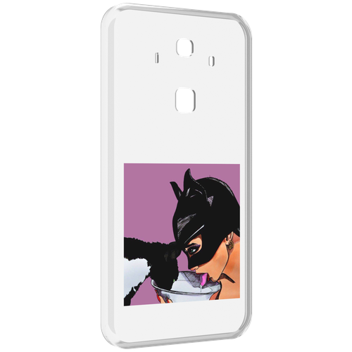 Чехол MyPads девушка с котом пьют молоко женский для Huawei Mate 10 Pro задняя-панель-накладка-бампер