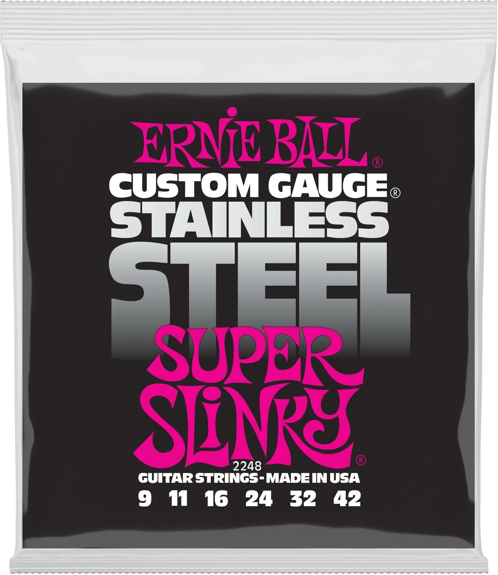 ERNIE BALL 2248 Stainless Steel Slinky Super 9-42 - Струны для электрогитары