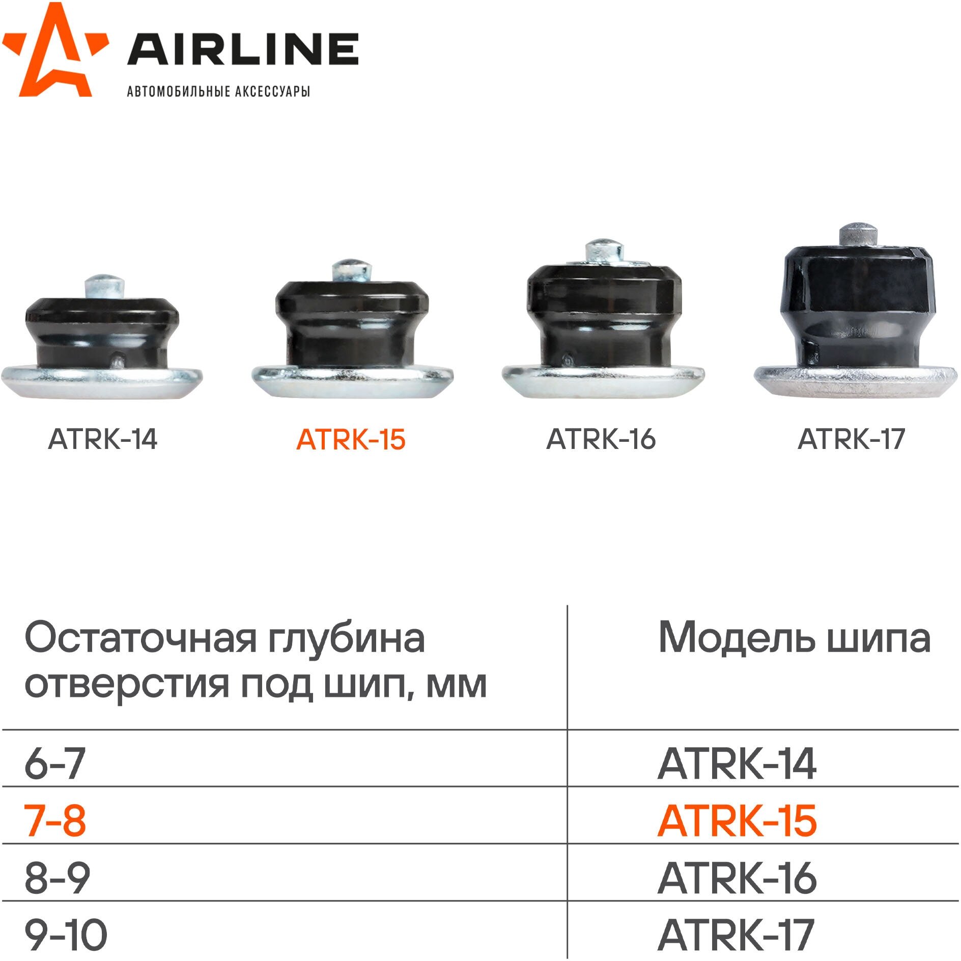 Шипы ремонтные 7-8 мм, 100 шт. в пакете с навершием AIRLINE - фото №7