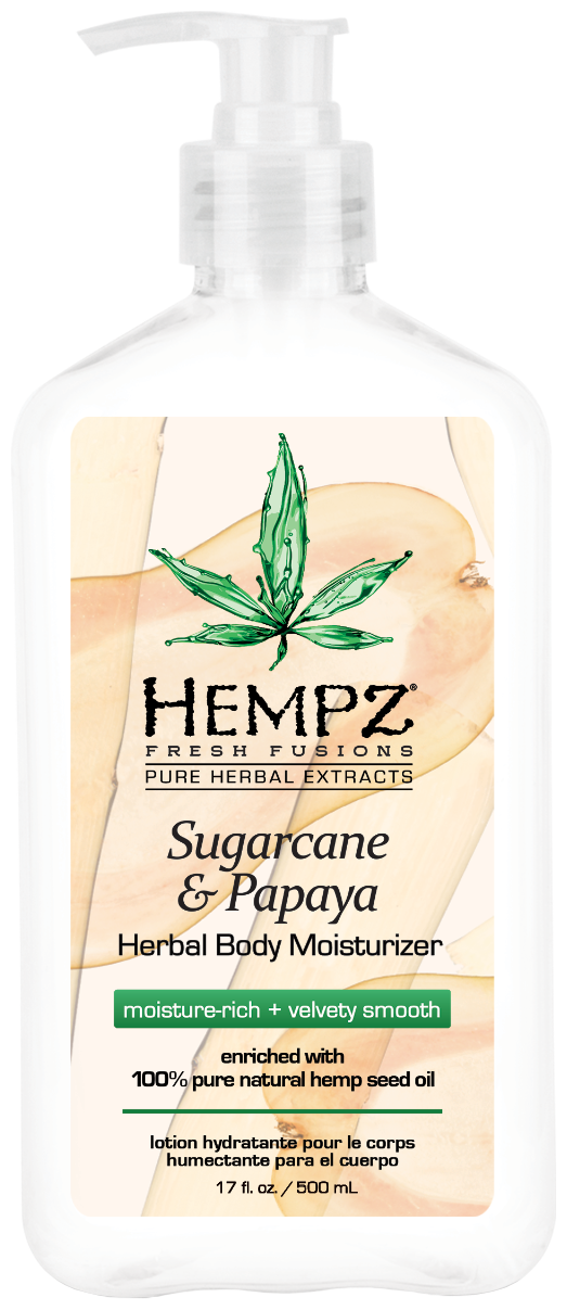 Hempz Sugarcane & Papaya Herbal - Хэмпз Шугаркейн энд Папая Хербал Молочко для тела Сахарный Тростник и Папайа, 500 мл -