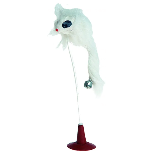 Игрушка для кошки Мышь с колокольчиком, Flamingo (на присоске, 18.5 см, FL502202) flamingo игрушка д к мышь со звонком на присоске