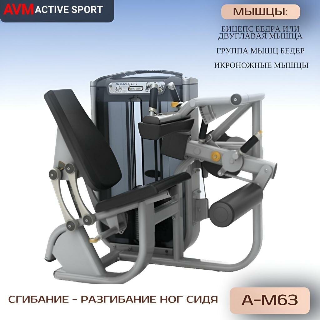 Профессиональный силовой тренажер для зала Сгибание - разгибание ног сидя A-M63
