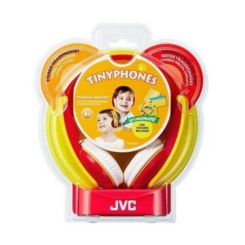 JVC Наушники JVC проводные детские, модель HA-KD5-R-EF, серия KIDS. Цвет: красный/желтыйJVC Наушники проводные детские, модель HA-KD5-R-EF, серия KIDS. Цвет: красный/желтый