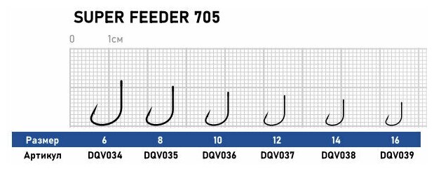 Крючок Dunaev Super Feeder 705 # 8 (упак. 10 шт)