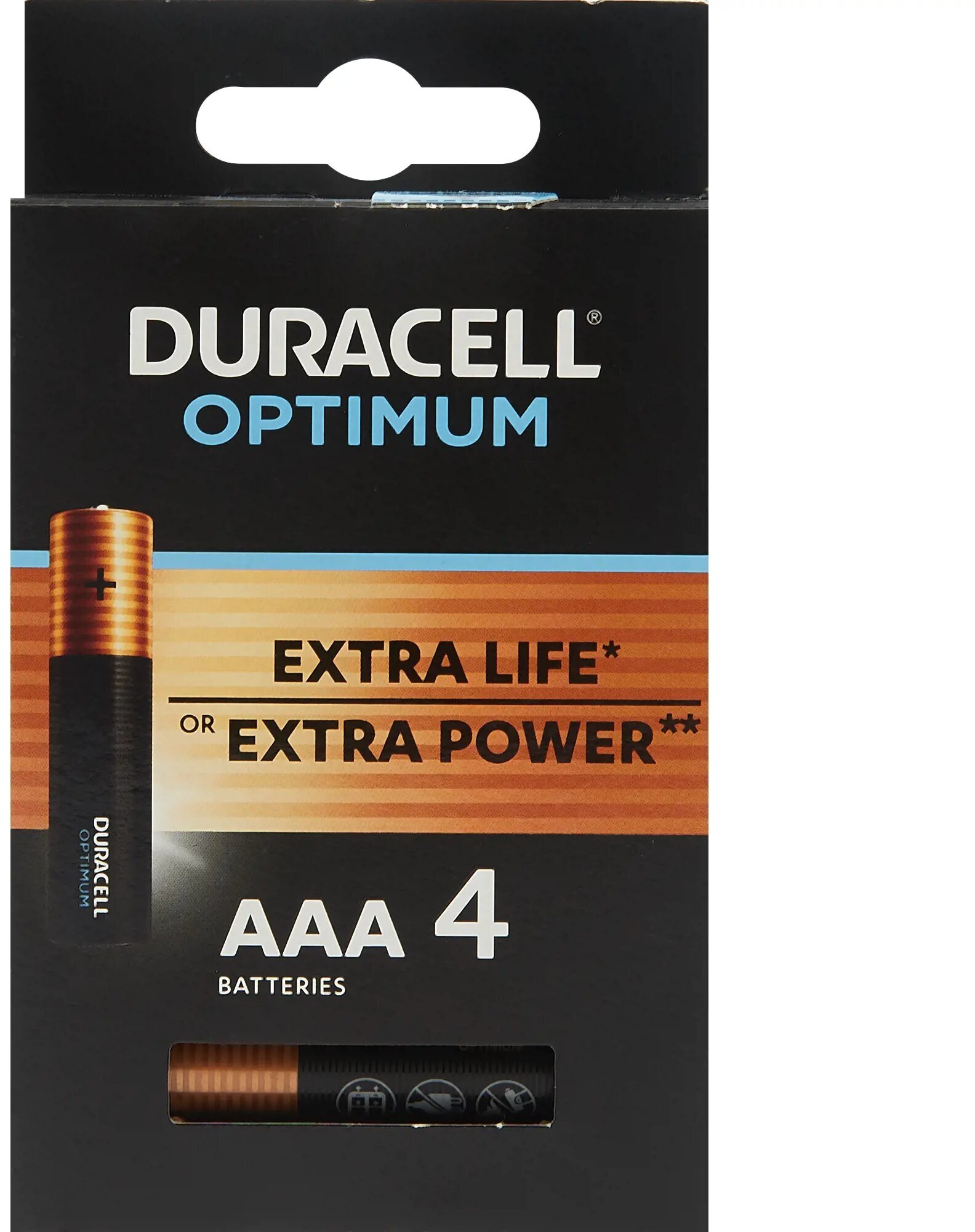 Батарея Duracell Optimum ААА 4 шт