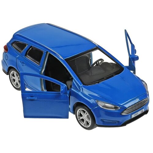 Машина металл Ford Focus Turnier 12 см, (откр. двери, баг, синий)инерц, в коробке