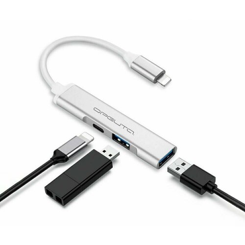 Концентратор USB-Lightning 2USB 2Lightning Орбита OT-PCR19 Серебро 1036₽