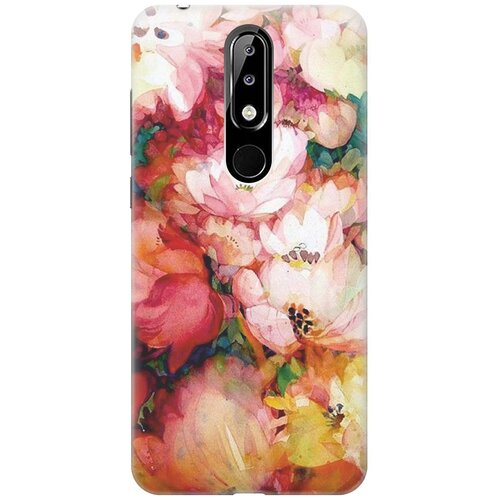 фото Gosso ультратонкий силиконовый чехол-накладка для nokia 5.1 plus / x5 (2018) с принтом "яркие цветы"