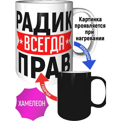 Кружка Радик всегда прав - с проявление картинки от тепла