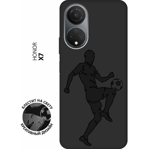 Матовый чехол Football для Honor X7 / Хонор Х7 с 3D эффектом черный матовый чехол lovely fingerprints w для honor x7 хонор х7 с 3d эффектом черный